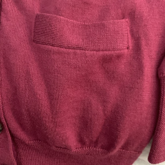 Ann Taylor Fine Merino Wool Cranberry Cardigan EUC - Picture 8 of 8